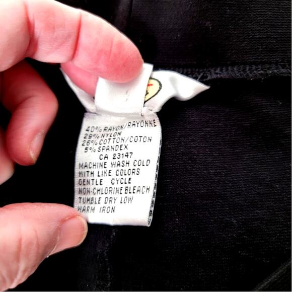 Talbots Black Stretch Knit Pull-On Pants Size M Rayon Blend Made in Macau Basic - Picture 6 of 7